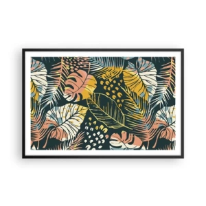 Plagát v čiernom ráme - Listová fantázia - 91x61 cm