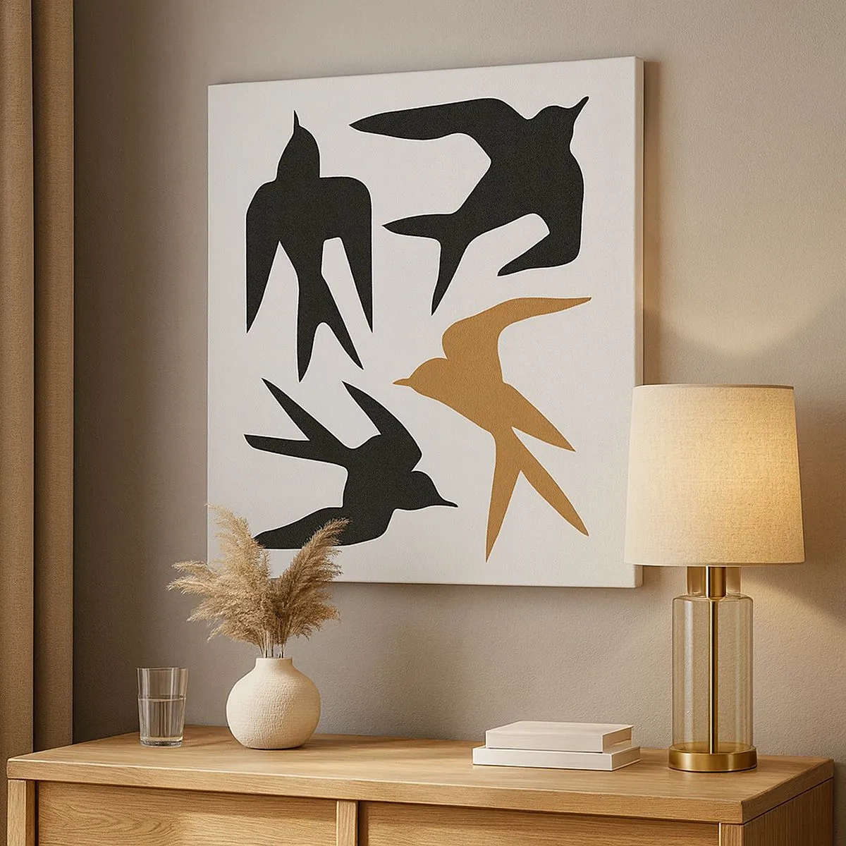 Obraz na plátne - Lastovičky - 30x30 cm