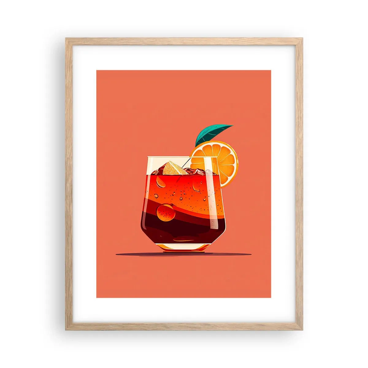 Plagát v ráme zo svetlého duba - Letné osvieženie - 40x50 cm