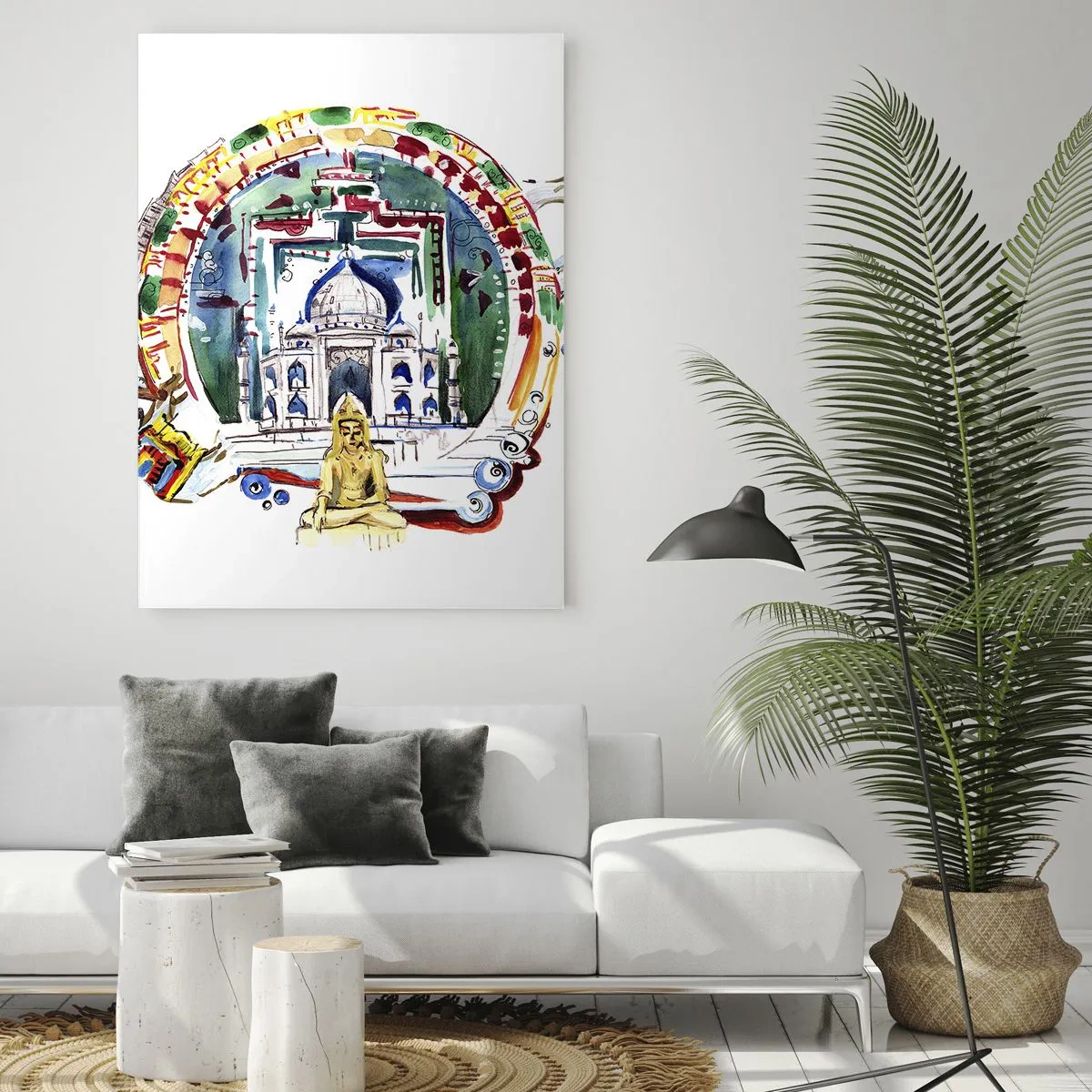 Obraz na skle - Indická rovnováha sveta - 80x120 cm