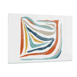 Obraz na skle - Priateľsky usmievavá abstrakcia - 120x80 cm