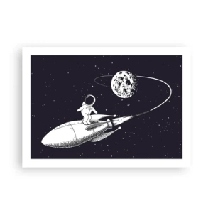 Plagát - Vesmírny surfista - 70x50 cm