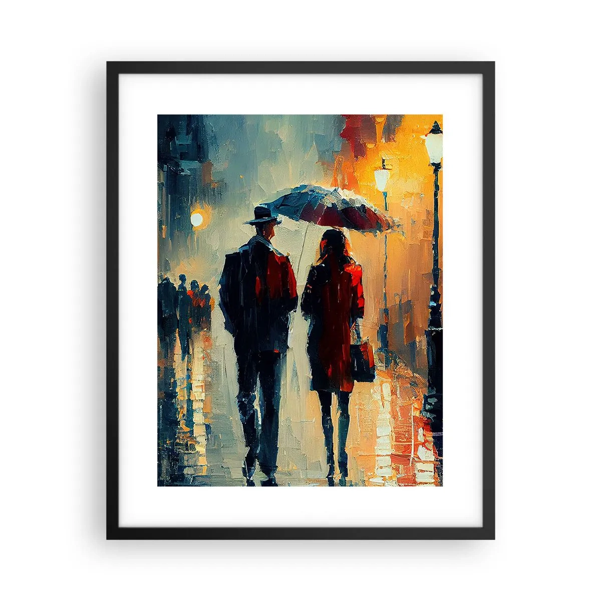 Plagát v čiernom ráme - Mestská love story - 40x50 cm