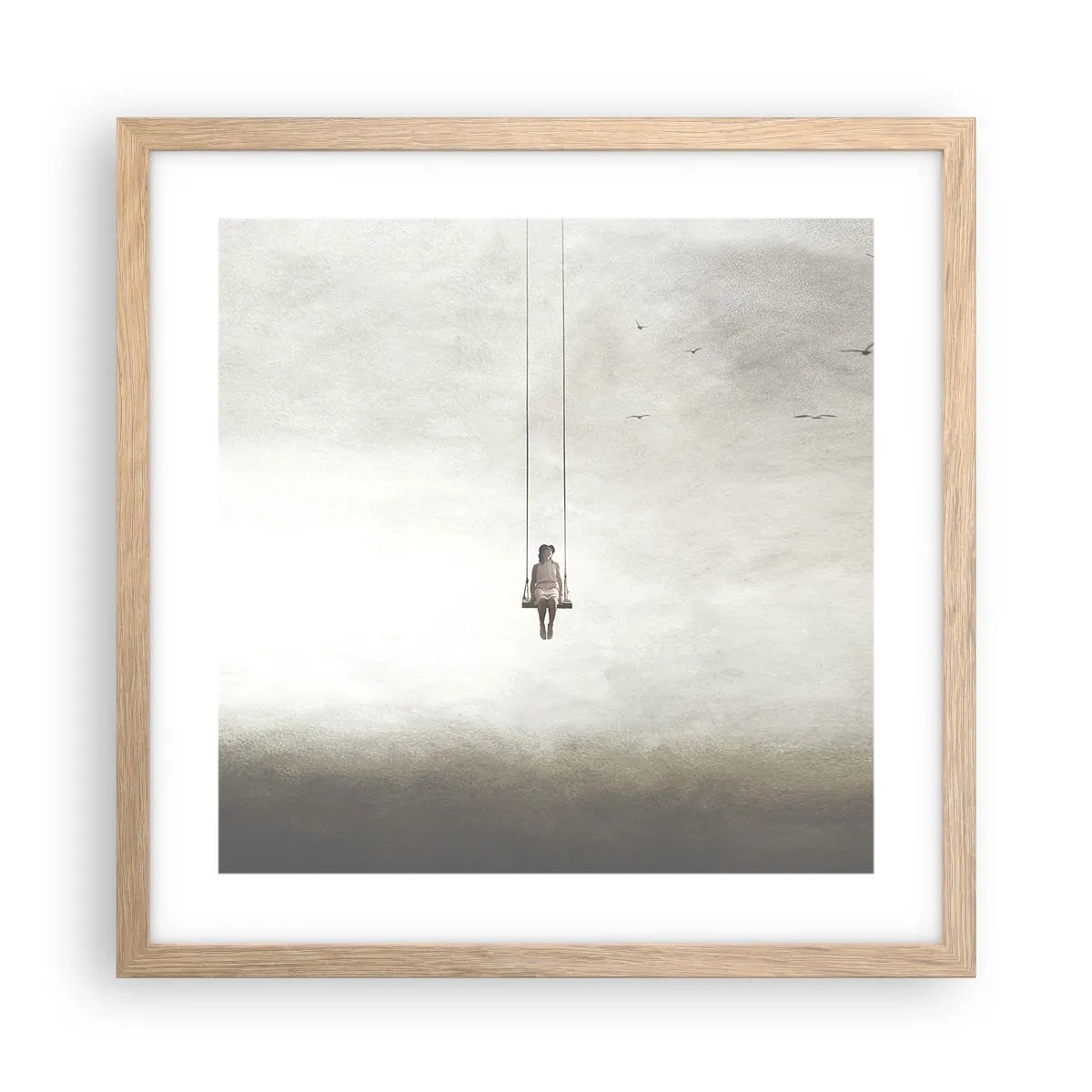 Plagát v ráme zo svetlého duba - Dieťa v nás - 40x40 cm