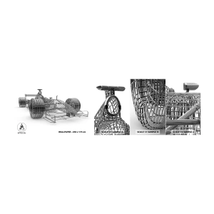 Vzorka Fototapeta Standard Eco - Ideálna konštrukcia - idey rýchlosti - 3D, Závodné auto, Grafika - 100x30 cm