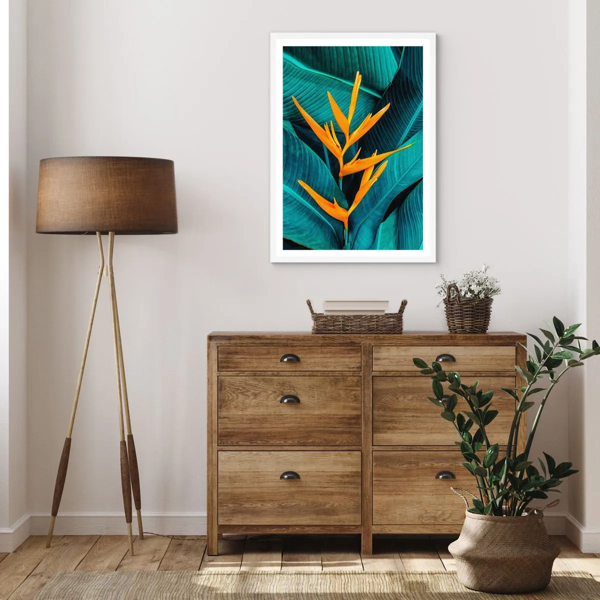 Plagát v bielom ráme - Rajský kvet - 70x100 cm