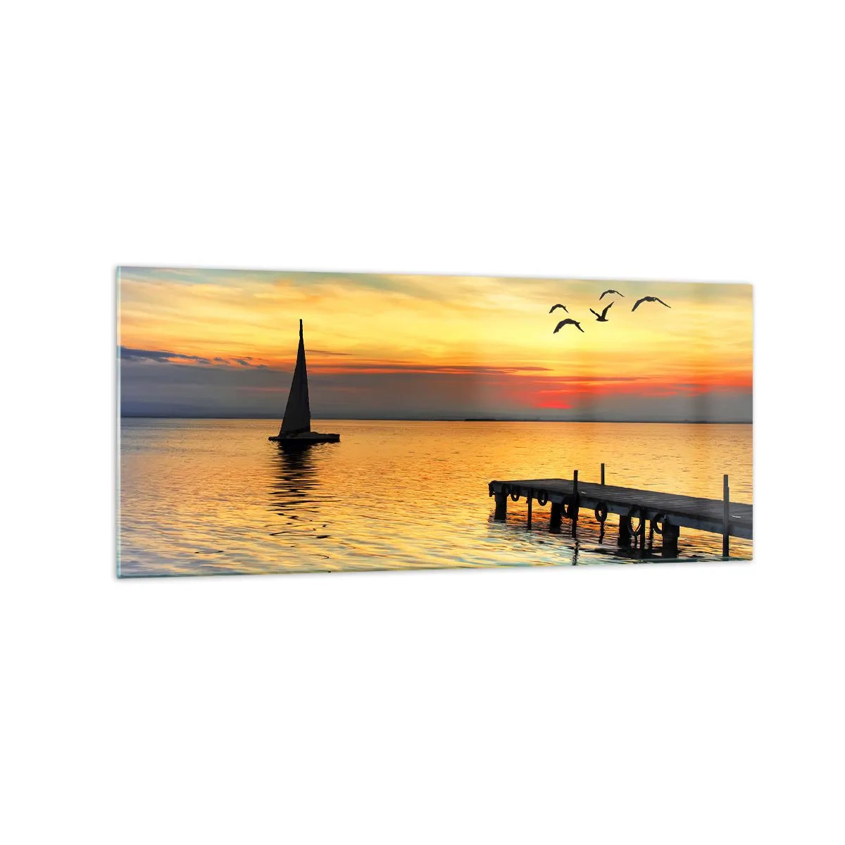 Obraz na skle - Večerné návraty - 120x50 cm