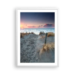 Plagát v bielom ráme - Šiel by som s tebou na kraj světa… - 50x70 cm