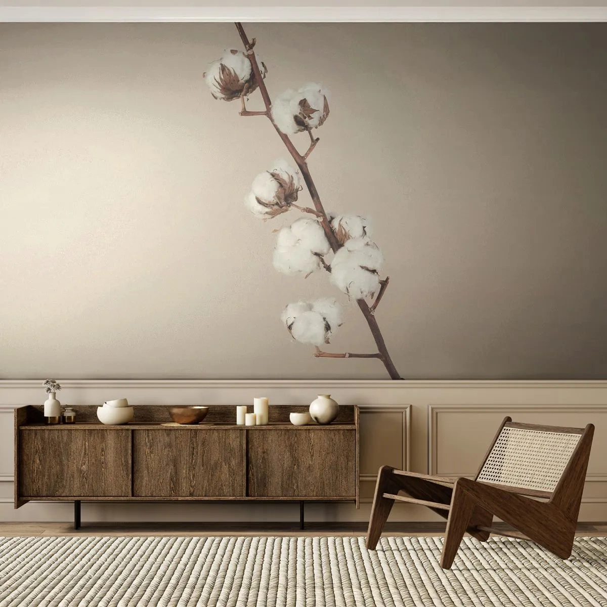 Fototapeta Premium Canvas - Pri zdroji mäkkosti - Bavlnený kvet, Príroda, Bavlna - 500x350 cm