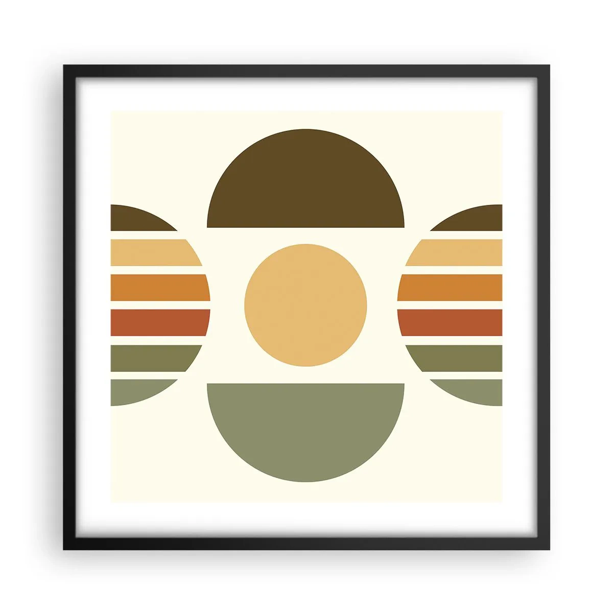 Plagát v čiernom ráme - Vo farbách zeme - 50x50 cm