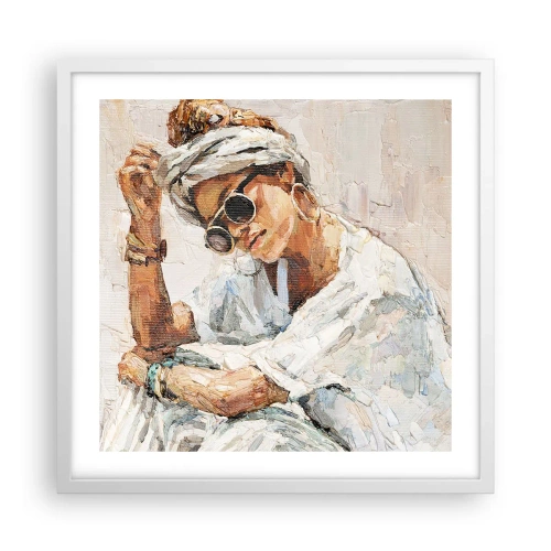 Plagát v bielom ráme - Portrét v plnom slnku - 50x50 cm