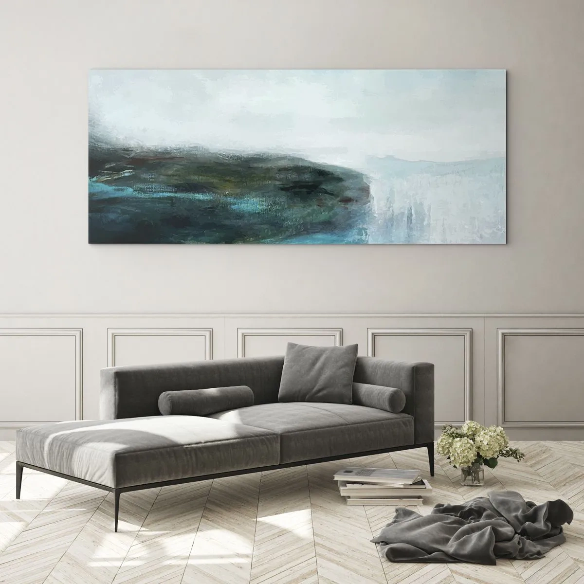 Obraz na skle - Námorná abstrakcia - 100x40 cm