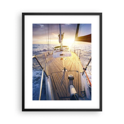 Plagát v čiernom ráme - Bežiaca po vlnách - 40x50 cm