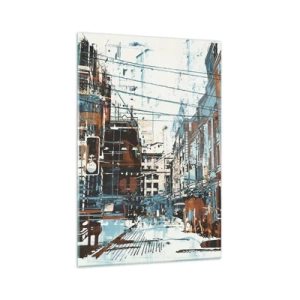 Obraz na skle - Zdolaný mestský chodník - 70x100 cm