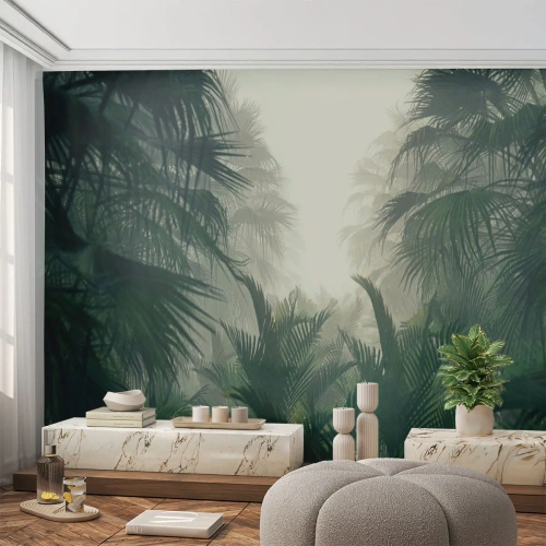 Fototapeta Premium Sand - Tropická záhada - Džungle, Kokosová palma, les - 100x70 cm
