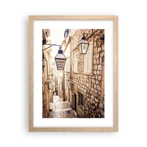 Plagát v ráme zo svetlého duba - Očarujúca ulička - 30x40 cm