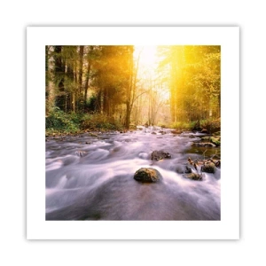 Plagát - Malachit v strieborno-zlatej podobe - 40x40 cm