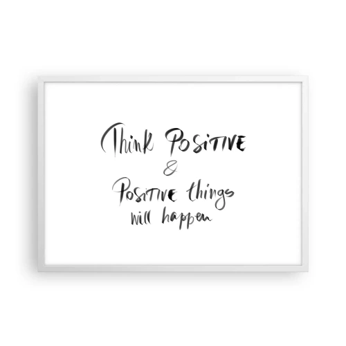 Plagát v bielom ráme - Ako žiť? - 70x50 cm