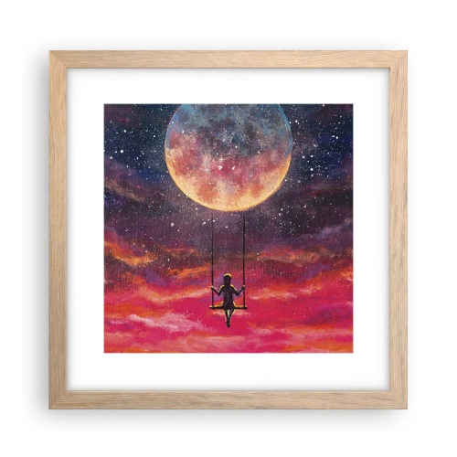Plagát v ráme zo svetlého duba - Stavať si vzdušné zámky - 30x30 cm