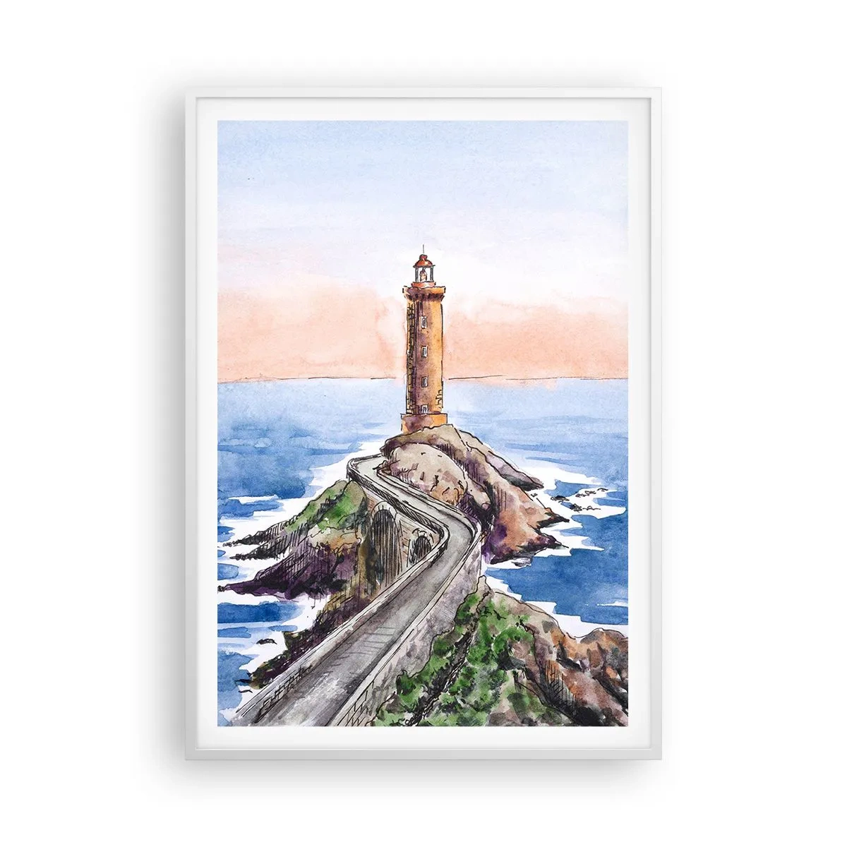 Plagát v bielom ráme - Tvárou v tvár moru - 70x100 cm