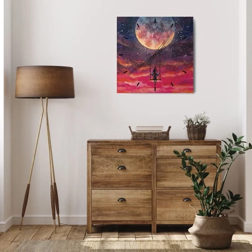 Nástenné hodiny - Stavať si vzdušné zámky - 30x30 cm