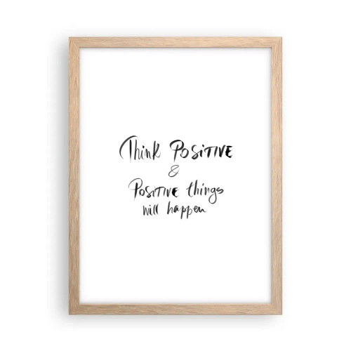 Plagát v ráme zo svetlého duba - Ako žiť? - 30x40 cm