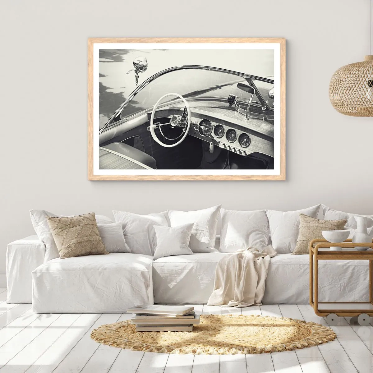 Plagát v ráme zo svetlého duba - Počasie pre bohatých - 70x50 cm