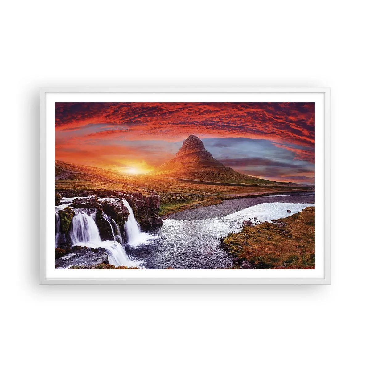 Plagát v bielom ráme - Pohľad na Stredozem - 91x61 cm