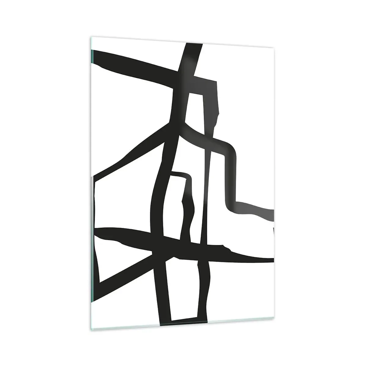 Obraz na skle - Čiernobiela konštrukcia - 50x70 cm