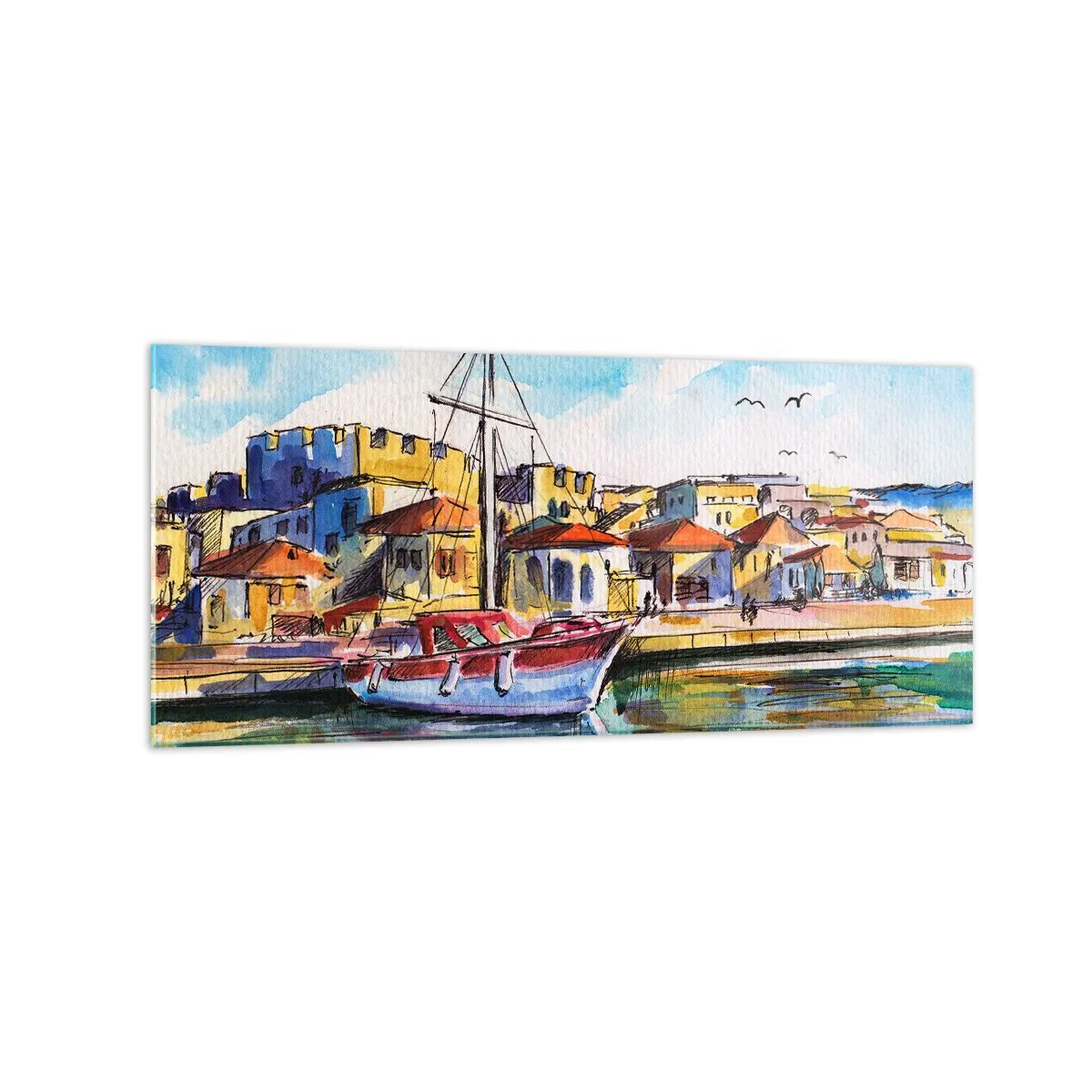 Obraz na skle - Dúhové popoludnie - 120x50 cm