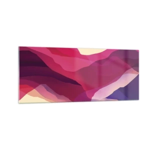 Obraz na skle - Fialové vlny - 100x40 cm