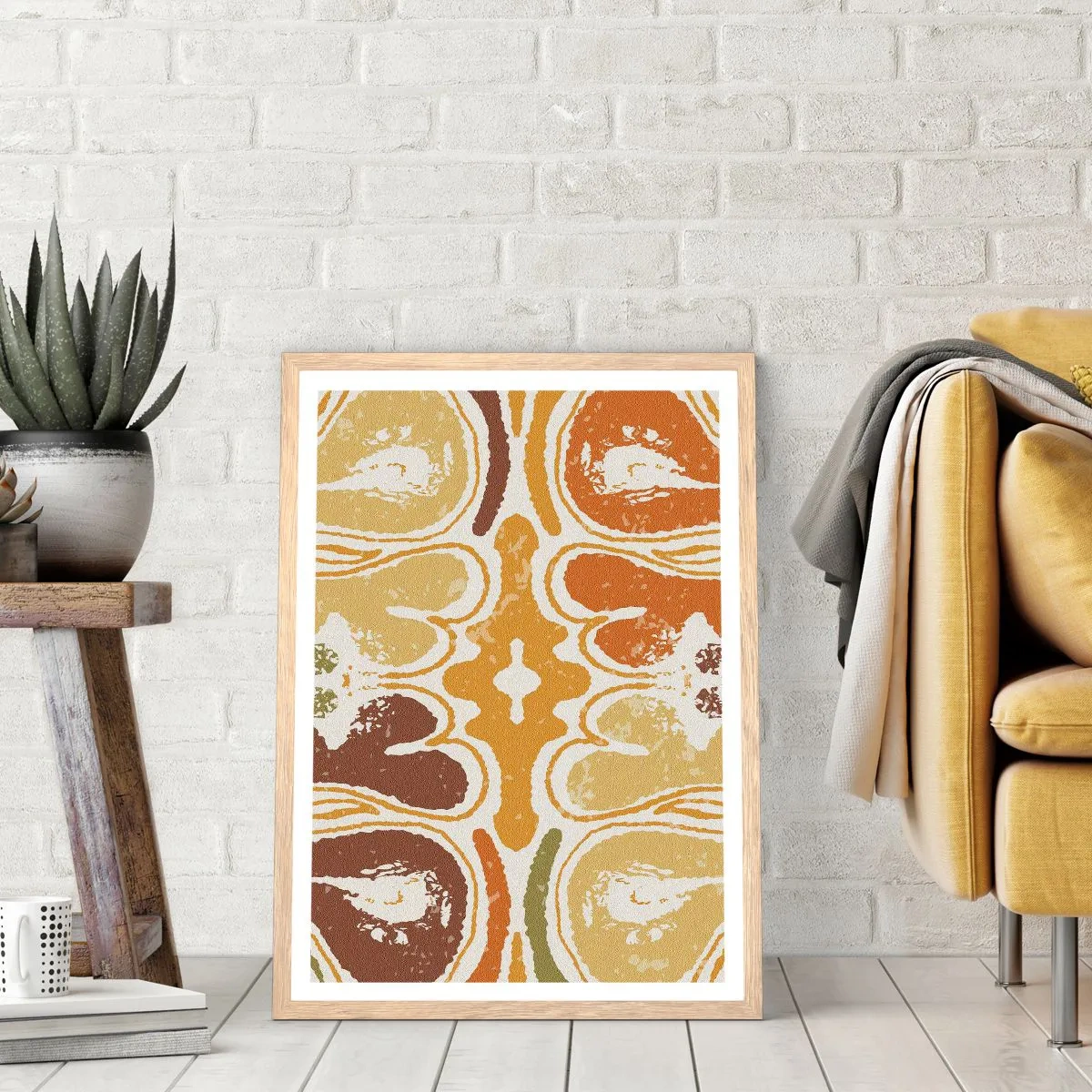 Plagát v ráme zo svetlého duba - Sentimentálna abstrakcia - 70x100 cm