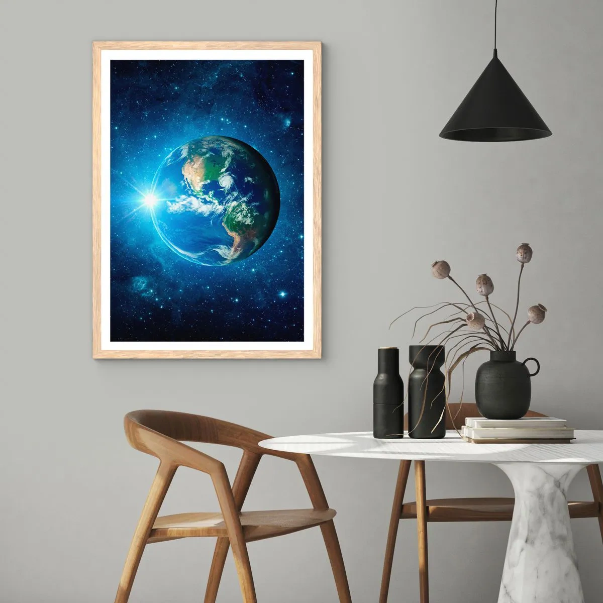 Plagát v ráme zo svetlého duba - Sme v nebi - 61x91 cm