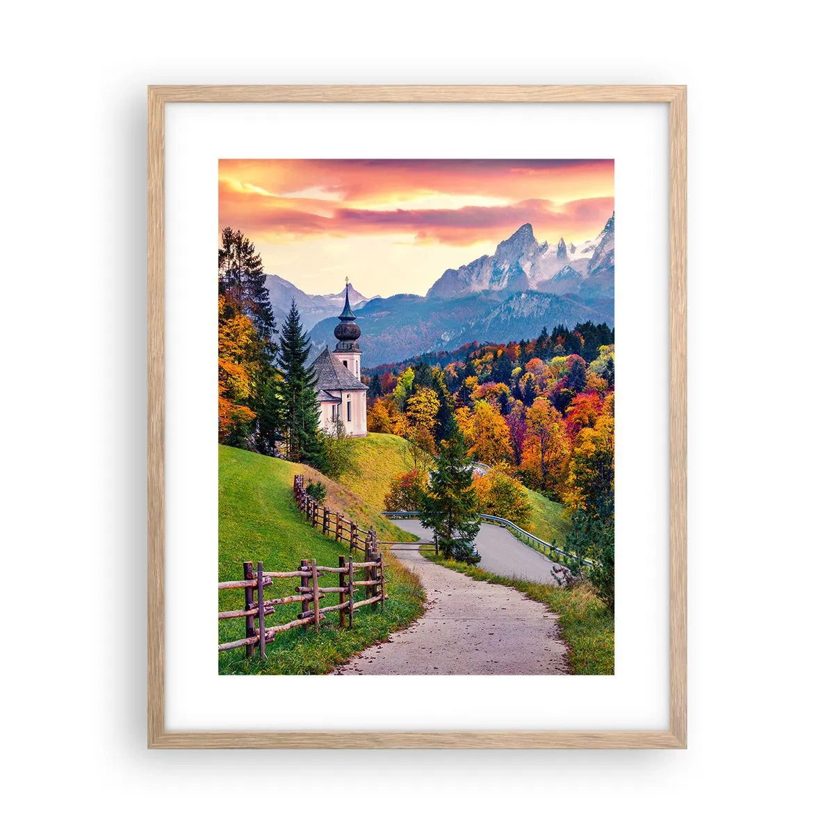 Plagát v ráme zo svetlého duba - Úplne ideálna krajina - 40x50 cm