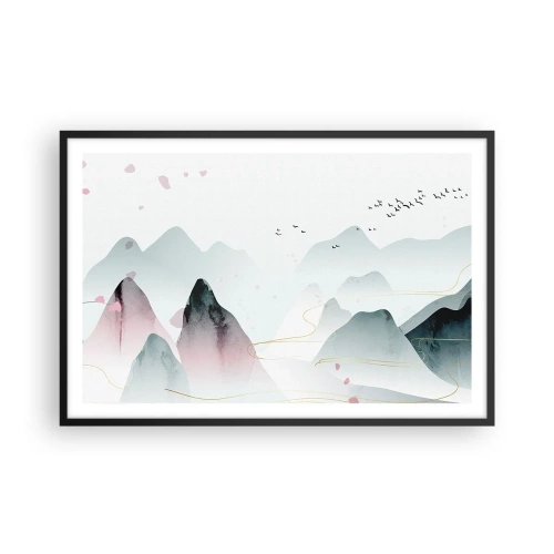 Plagát v čiernom ráme - Cez vrcholy - 91x61 cm
