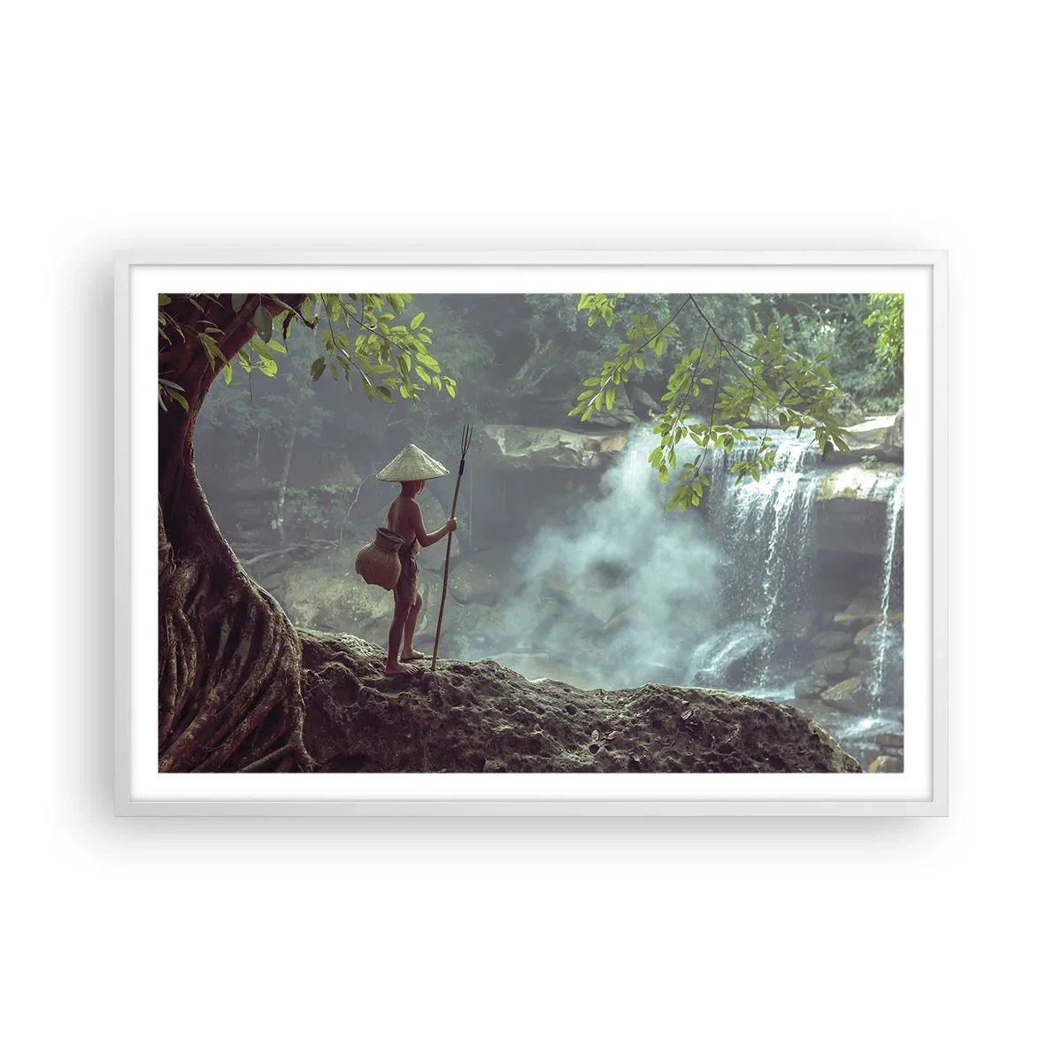 Plagát v bielom ráme - Spriatelený s prírodou - 91x61 cm