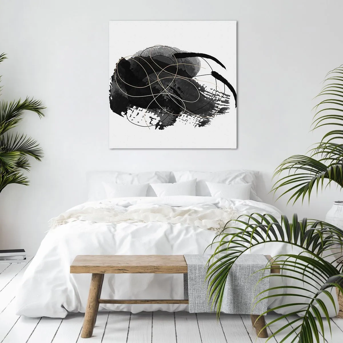 Obraz na plátne - Upletené z čiernej - 60x60 cm