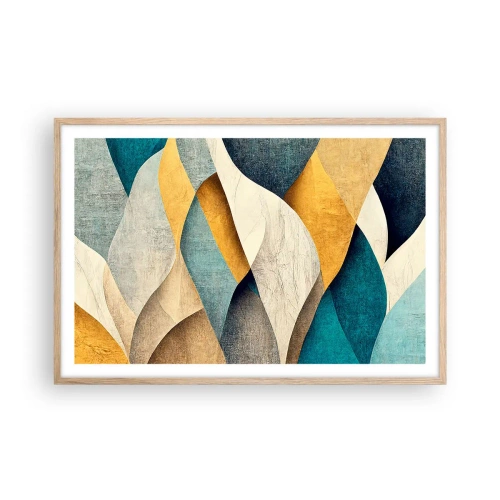 Plagát v ráme zo svetlého duba - Rytmus a vlnenie - 91x61 cm