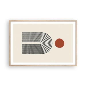Plagát v ráme zo svetlého duba - Magnetizmus tvarov a farieb - 91x61 cm