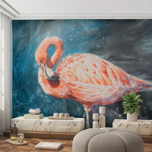Samolepiaca Fototapeta Deluxe Sticker - Dekoratívne od prírody - Flamingo, Vták, Príroda - 450x315 cm