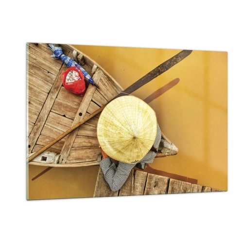 Obraz na skle - Život na žltej rieke - 120x80 cm