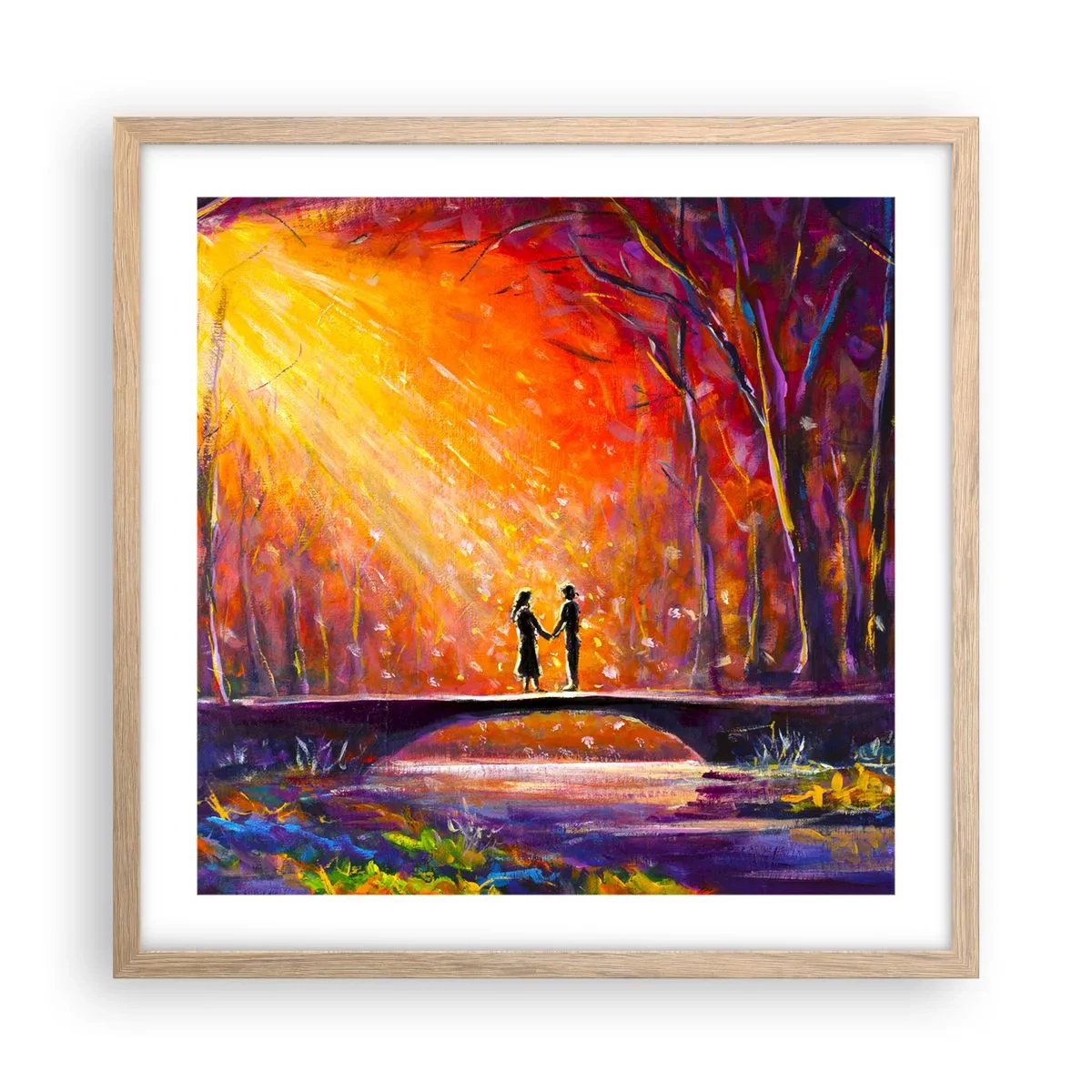Plagát v ráme zo svetlého duba - Nebo ich tiež miluje - 50x50 cm