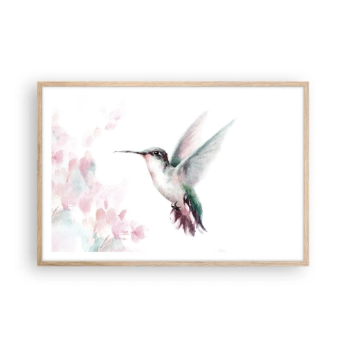 Plagát v ráme zo svetlého duba - Mávanie - 91x61 cm