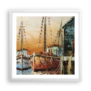 Plagát v bielom ráme - Pokojný návrat - 50x50 cm