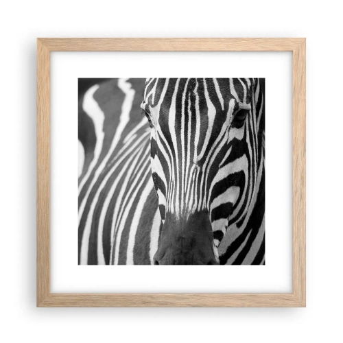 Plagát v ráme zo svetlého duba - Svet je čierno-biely - 30x30 cm