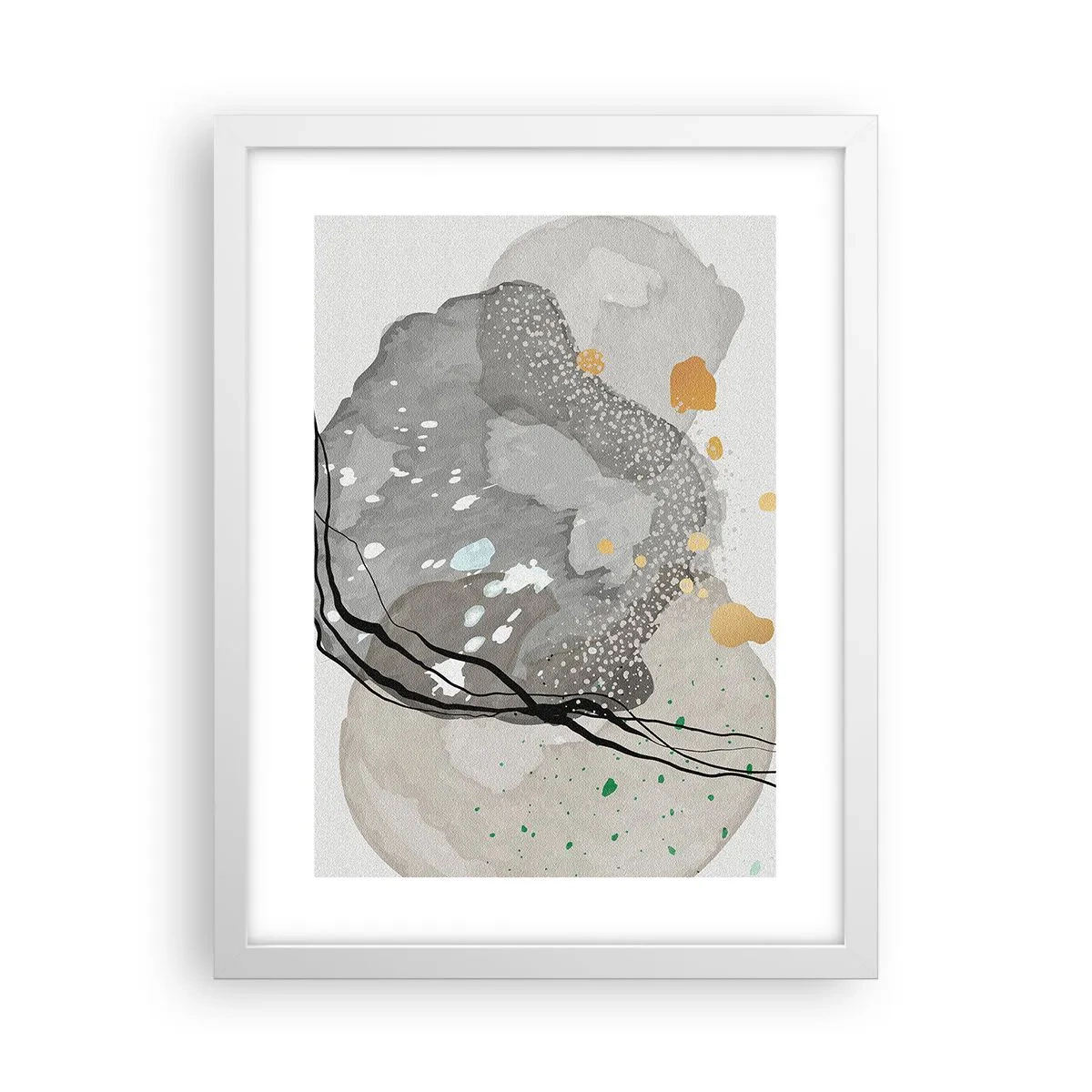 Plagát v bielom ráme - Organická kompozícia - 30x40 cm