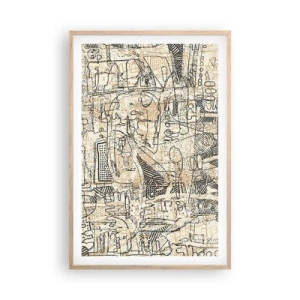 Plagát v ráme zo svetlého duba - Čaká na rozlúštenie - 61x91 cm