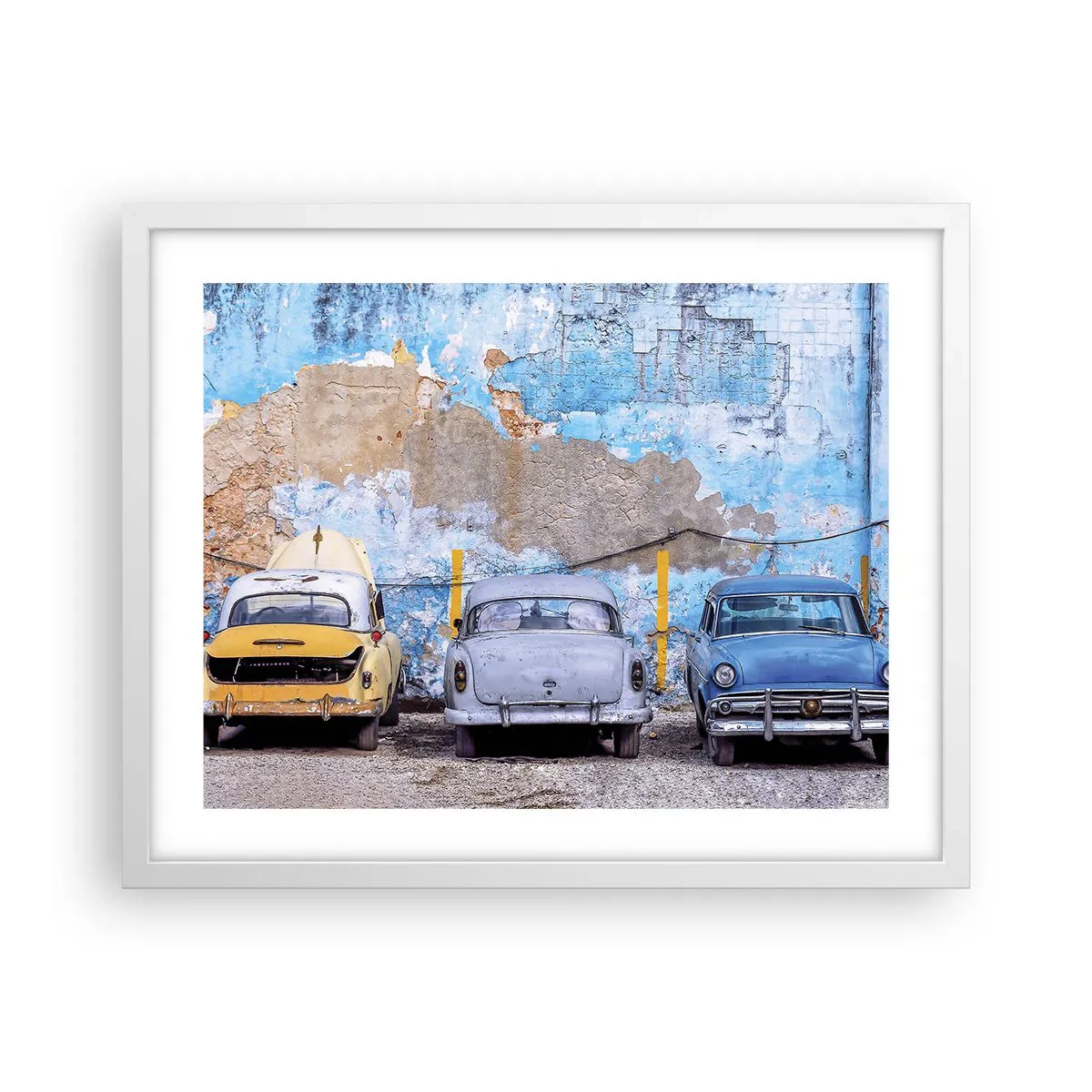 Plagát v bielom ráme - Stretnutie veteránov - 50x40 cm