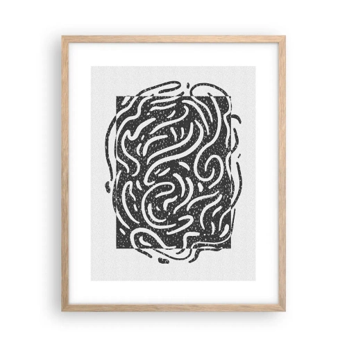 Plagát v ráme zo svetlého duba - Abstrakcia: tanec radosti - 40x50 cm