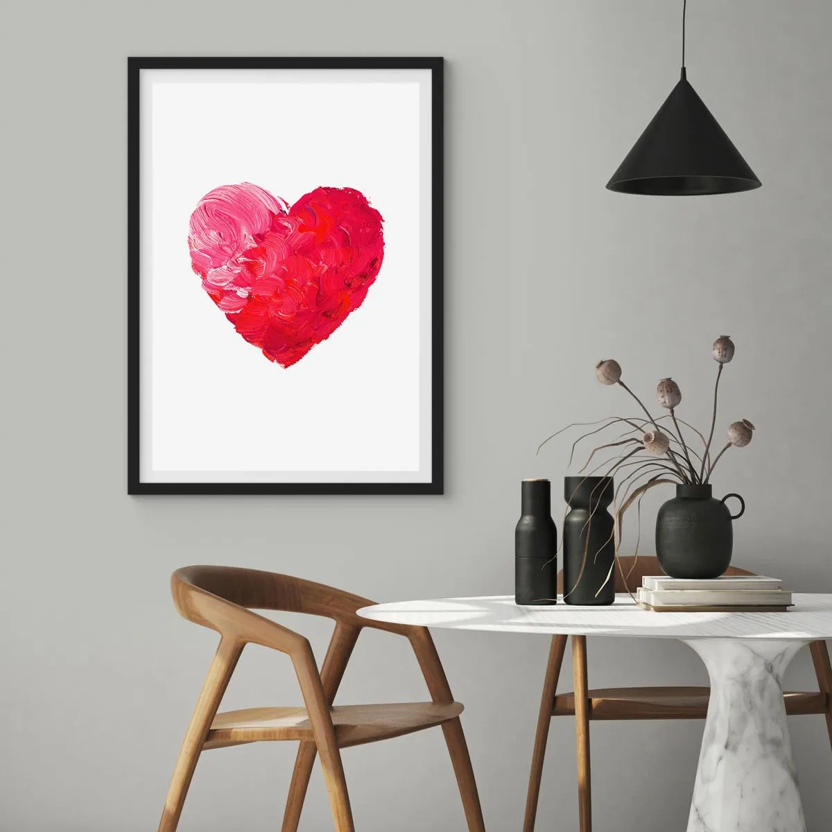 Plagát v čiernom ráme - All you need is love - 40x50 cm